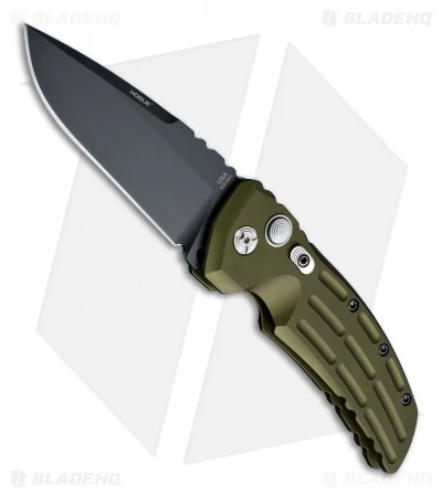 Hogue Knives EX-A01 Automatic Knife Drop Point Green Aluminum (3.5" Black Plain) 3 Hogue Knives EX-A01 Automatic Knife Drop Point Green Aluminum (3.5" Black Plain)