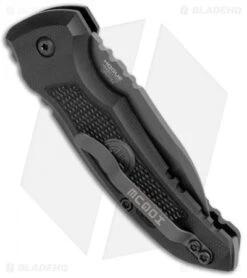 Hogue Knives A01 Microswitch Auto Knife Sig Medallion Wharncliffe (2.6" Black) -Sharp Blade Depot Hogue A01 Microswitch Wharncliffe Black Sig Medallion Black 16102 BHQ 100450 jr side