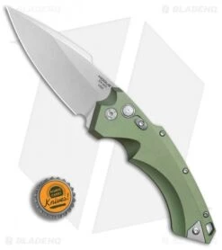 Hogue Knives EX-A05 Spear Point Automatic Knife OD Green (4" Stonewash) 34511 -Sharp Blade Depot Hogue Auto OD Green Spear Point Plain BHQ 80666 er bottlecap