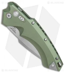 Hogue Knives EX-A05 Spear Point Automatic Knife OD Green (4" Stonewash) 34511 -Sharp Blade Depot Hogue Auto OD Green Spear Point Plain BHQ 80666 er spine