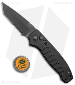 Hogue Ballista Tanto Automatic Knife Matte Black (3.5" Black Serr) 64120 9 Hogue Ballista Tanto Automatic Knife Matte Black (3.5" Black Serr) 64120 -Sharp Blade Depot Hogue Ballista Auto Matte Black Tanto Black Serr BHQ 140237 jr bottlecap