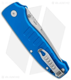 Hogue Ballista Tanto Automatic Knife Matte Blue (3.5" Tumbled) 64123 -Sharp Blade Depot Hogue Ballista Auto Matte Blue Tanto Tumbled BHQ 140238 jr side