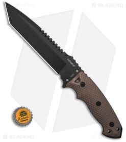 Hogue Knives EX F01 Large Tanto Fixed Blade Brown G-10 (7" Black A2) -Sharp Blade Depot Hogue EX F01 Tanto FB A BHQ 87685 td size