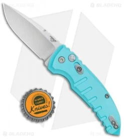 Hogue Knives A01 Microswitch Automatic Knife Aqua Blue (2.6" Stonewash) 24113 9 Hogue Knives A01 Microswitch Automatic Knife Aqua Blue (2.6" Stonewash) 24113 -Sharp Blade Depot Hogue Knives A01 Microswitch Auto Aqua Blue SW 24113 BHQ 78508 jr bottlecap