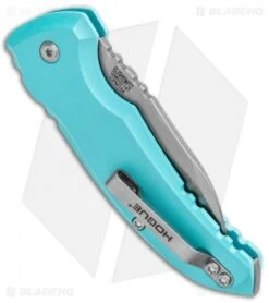 Hogue Knives A01 Microswitch Wharncliffe Automatic Knife Aqua (2.6" SW) 24103 -Sharp Blade Depot Hogue Knives A01 Microswitch Wharncliffe Auto Aqua SW 24103 BHQ 92702 jr side