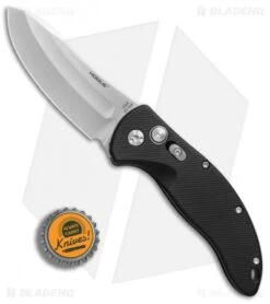 Hogue Knives EX-A04 Upswept Automatic Knife Matte Black (3.5" Tumbled) -Sharp Blade Depot Hogue Knives EX A04 Upswept matte black tumbled BHQ 72287 er bottlecap