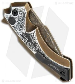 Hogue Knives/Outlaw Ordnance/Manspot X5 Flipper Knife (3.5" Bronze) Exclusive -Sharp Blade Depot Hogue Knives EX A05 SP Manspot Exclusive BHQ 105684 jr side