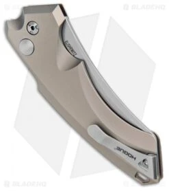 Hogue Knives EX-A05 Wharncliffe Automatic Knife FDE (4" Stonewash) 34504 -Sharp Blade Depot Hogue Knives EX A05 Wharncliffe 4in Auto FDE SW 34504 BHQ 100446 jr side