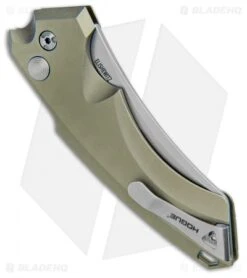 Hogue Knives EX-A05 Wharncliffe Automatic Knife OD Green (4" Stonewash) 34501 -Sharp Blade Depot Hogue Knives EX A05 Wharncliffe 4in Auto OD Green SW 34501 BHQ 100445 jr side