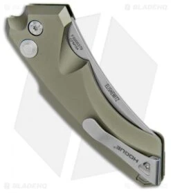 Hogue Knives EX-A05 Wharncliffe Automatic Knife OD Green (3.5" Stonewash) 34521 -Sharp Blade Depot Hogue Knives EX A05 Wharncliffe Auto OD Green SW 34521 BHQ 100448 jr side