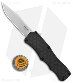 Hogue Knives Exploit OTF Automatic Knife Clip Point Black (3.5" Stonewash) 34050 -Sharp Blade Depot Hogue Knives Exploit OTF Auto CP Black SW BHQ 93909 jr bottlecap