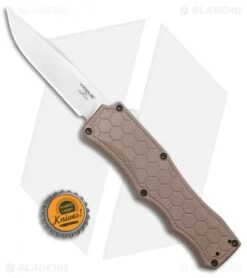 Hogue Knives Exploit OTF Automatic Knife Clip Point FDE (3.5" Tumbled) 34053 -Sharp Blade Depot Hogue Knives Exploit OTF Automatic Knife Clip Point FDE Tumbled 34053 BHQ 109450 kp bottlecap jr