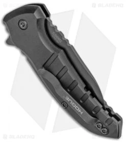 Hogue X1 Microflip Wharncliffe Flipper Knife Matte Black (2.6" Black) 24166 -Sharp Blade Depot Hogue Knives Microflip Wharncliffe Matte Black Black 24166 BHQ 93898 jr side