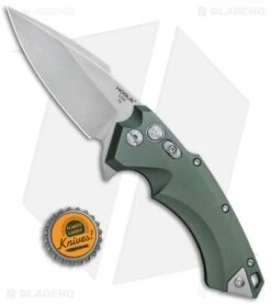 Hogue Knives X5 Spear Point Flipper Knife Green (3.5" Stonewash) 34571 -Sharp Blade Depot Hogue Knives X 5 SP Flipper OD Green SW 3.5 34571 BHQ 81370 jr bottlecap