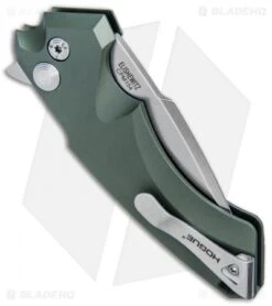 Hogue Knives X5 Spear Point Flipper Knife Green (3.5" Stonewash) 34571 -Sharp Blade Depot Hogue Knives X 5 SP Flipper OD Green SW 3.5 34571 BHQ 81370 jr side