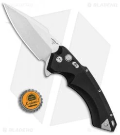 Hogue Knives X5 Spear Point Flipper Knife Black Aluminum (4" Stonewash) 34550 -Sharp Blade Depot Hogue Knives X5 SP Flipper Black Alum SW 34550 EXLRSR BHQ 95612 jr bottlecap