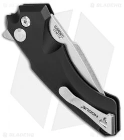 Hogue Knives X5 Flipper Knife Black Aluminum (3.5" Stonewash) 34570 -Sharp Blade Depot Hogue Knives X5 SP Flipper Black Alum SW 34570 EXLRSR BHQ 95608 jr side