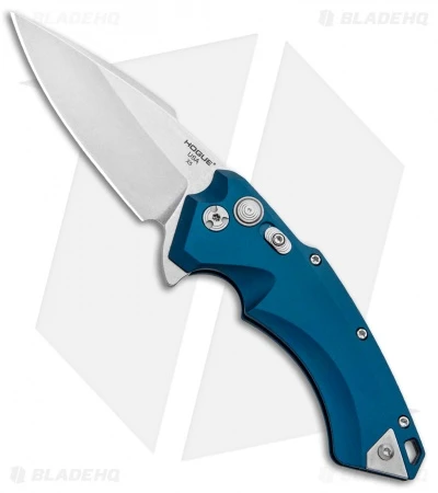 Hogue Knives X5 Flipper Knife Blue Aluminum (3.5" Stonewash) 34573 3 Hogue Knives X5 Flipper Knife Blue Aluminum (3.5" Stonewash) 34573