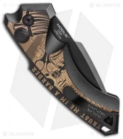 Hogue Knives/Outlaw Ordnance X5 Auto Knife Class Barbershop (3.25" Black) -Sharp Blade Depot Hogue Knives X5 Spear Point Automatic Knife 3.25in Working Class Barbershop 34593 EXLBHQ BHQ 107277 LS Side