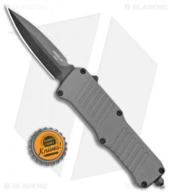 Hogue Mini Incursion D/E OTF Automatic Knife Gray Aluminum (3" Black) 54072 -Sharp Blade Depot Hogue Mini Incursion DE OTF Auto Gray Alum Black 54072 EXLKRL BHQ 108440 jr bottlecap