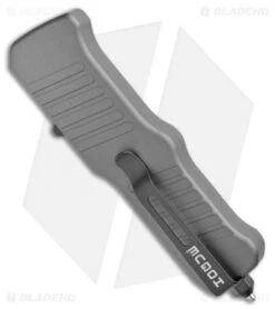 Hogue Mini Incursion D/E OTF Automatic Knife Gray Aluminum (3" Black) 54072 -Sharp Blade Depot Hogue Mini Incursion DE OTF Auto Gray Alum Black 54072 EXLKRL BHQ 108440 jr side