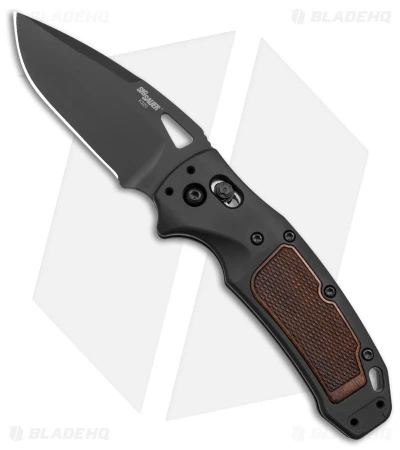 Hogue Sig K320 Classic AXG Drop Point Knife Black Aluminum + Walnut (3.5" Black) 3 Hogue Sig K320 Classic AXG Drop Point Knife Black Aluminum + Walnut (3.5" Black)