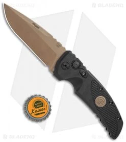 Hogue Sig Sauer EX-A01 Automatic Knife Black G-10 (3.5" FDE) 36130 9 Hogue Sig Sauer EX-A01 Automatic Knife Black G-10 (3.5" FDE) 36130 -Sharp Blade Depot Hogue Sig Sauer EX A01 Auto black G 10 FDE BHQ 84594 jr bottlecap