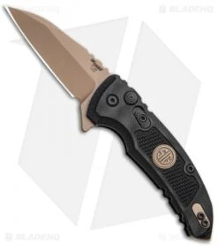 Knives Shop 13 Hogue Sig Sauer X1 Microflip Wharncliffe Flipper Knife Black G-10 (2.6" FDE)
