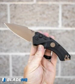 Hogue Sig Sauer X5 Spear Point Flipper Knife Black (3.5" FDE) 36570 11 Hogue Sig Sauer X5 Spear Point Flipper Knife Black (3.5" FDE) 36570 -Sharp Blade Depot Hogue Sig Sauer X5 Spear Point Flipper Knife Black FDE 36570 BHQ 82849 kp in hand web
