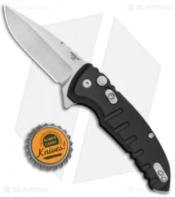 Hogue X1 Microflip Drop Point Flipper Knife Matte Black (2.6" Stonewash) 24172 -Sharp Blade Depot Hogue X1 Microflip DP Flipper Matte Black SW HOGK24170 BHQ 77522 jr bottlecap