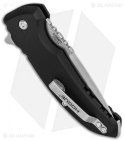 Hogue X1 Microflip Drop Point Flipper Knife Matte Black (2.6" Stonewash) 24172 -Sharp Blade Depot Hogue X1 Microflip DP Flipper Matte Black SW HOGK24170 BHQ 77522 jr side