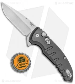 Hogue X1 Microflip Drop Point Flipper Knife Matte Gray (2.6" Stonewash) 24172 -Sharp Blade Depot Hogue X1 Microflip DP Flipper Matte Gray SW HOGK24172 BHQ 73363 jr bottlecap