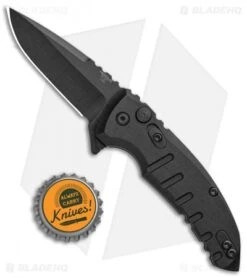 Hogue X1 Microflip Drop Point Flipper Knife Matte Black (2.75" Black) 24176 -Sharp Blade Depot Hogue X1 Microflip DP Matte Black Black BHQ 93897 jr bottlecap