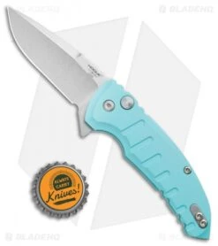 Hogue X1 Microflip Flipper Knife Matte Aquamarine (2.6" Stonewash) 24173 9 Hogue X1 Microflip Flipper Knife Matte Aquamarine (2.6" Stonewash) 24173 -Sharp Blade Depot Hogue X1 Microflip Plunge Matte Aqua Blue SW HO24173 BHQ 73372 jr bottlecap