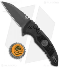 Hogue X1 Microflip Wharncliffe Flipper Knife Black Sig Medallion (2.6" Gray) -Sharp Blade Depot Hogue X1 Microflip Wharncliffe Blakc Sig Medallion Gray 16162 BHQ 100452 jr bottlecap