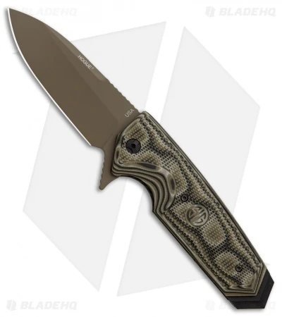 Hogue Sig Sauer EX-02 Spear Point Flipper Knife Green G-Mascus (3.75" FDE) 3 Hogue Sig Sauer EX-02 Spear Point Flipper Knife Green G-Mascus (3.75" FDE)