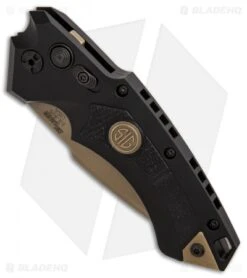 Hogue Sig Sauer EX-A05 Spear Point Automatic Knife Black (3.5" FDE) 36530 -Sharp Blade Depot Sig Knives EX A05 Spear Point FDE SW BHQ 84600 er spine