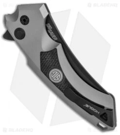 Hogue Sig Sauer X5 Wharncliffe Flipper Knife Gray (4" Black) 36542 -Sharp Blade Depot Sig X5 CPM154 Wharn 36542 BHQ 82362 jr side
